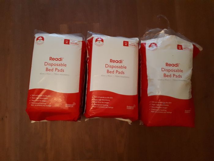 Disposable bed pads 25 (60 x 90cm ) x 3 packs