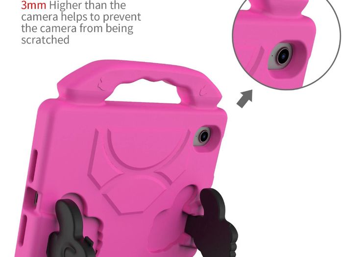 For Apple iPad Mini 6 Kids Friendly Case Shockproof Cover With Thumbs Up - Pink