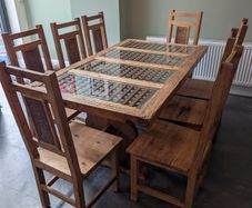 Mexican solid pine table and 8 chairs