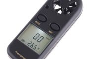 New LCD Digital Wind Speed Gauge Meter Anemometer &amp; Thermometer + Battery #301