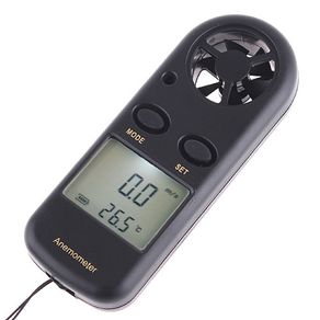 New LCD Digital Wind Speed Gauge Meter Anemometer & Thermometer + Battery #301