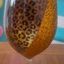 Leopard print glitter wine glass Image 2