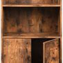 Retro Bookcase with 2 Shelves and Cabinet Doors Living Room Cabinet Retro Furniture for Living Room, Foyer, Office, Storage for Books Photos Decoration Wood Effect Image 4