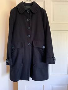 Burberry - Thomas Burberry - Navy wool knee length coat   Size S  Will Fit UK 10 / 12  EUR 38 / 40 US 8