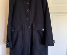 Burberry - Thomas Burberry - Navy wool knee length coat   Size S  Will Fit UK 10 / 12  EUR 38 / 40 US 8