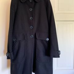Burberry - Thomas Burberry - Navy wool knee length coat   Size S  Will Fit UK 10 / 12  EUR 38 / 40 US 8