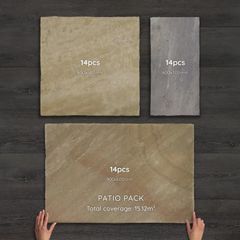 Mint Sandstone Hand-Cut Calibrated Paving Patio Pack 15.12m