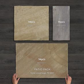 Mint Sandstone Hand-Cut Calibrated Paving Patio Pack 15.12m
