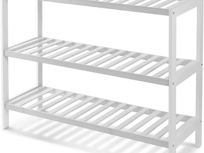3 Tier Natural Bamboo Shoe Rack Easy Assembly & Strong Design Shelf Organiser Ideal for Bedroom,Bathroom,Hallway & Small Spaces Large Capacity Up to 12 Pairs of Shoes(55x70x25cm)