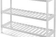3 Tier Natural Bamboo Shoe Rack Easy Assembly &amp; Strong Design Shelf Organiser Ideal for Bedroom,Bathroom,Hallway &amp; Small Spaces Large Capacity Up to 12 Pairs of Shoes(55x70x25cm)