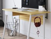 ALPHASON Home Office Desk Oak and White Freemont