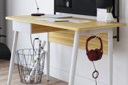 ALPHASON Home Office Desk Oak and White Freemont