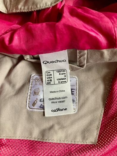 Quechua girls  hiking jacket, 7/8y