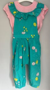 Country Road Baby dungarees & matching pink T-shirt  Sz 12-18 mths EUC