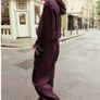 Fab Zara Dark Burgundy Suede Effect Hoodie Jacket and Matching Wide Leg Trousers Co Ord   UK 14 Image 4