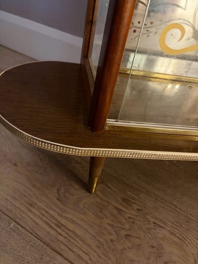 Vintage Mid-Century Cocktail / Drinks Cabinet Glass/ Wood Bar Display (1950s/60s)