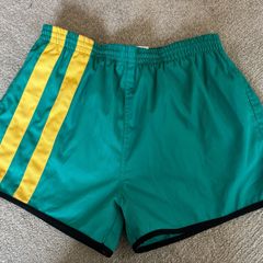 Vintage Human Race Sports Wear Green Running Shorts (Size L)