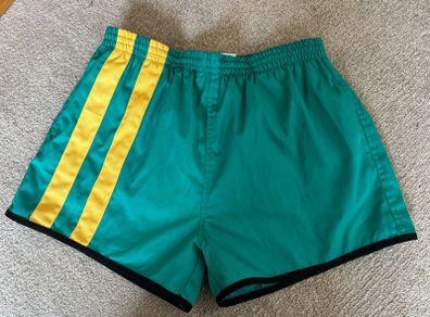 Vintage Human Race Sports Wear Green Running Shorts (Size L)