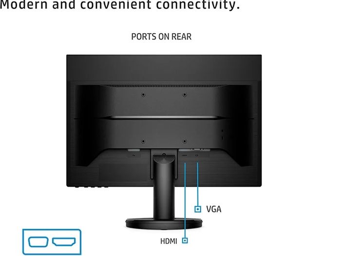 HP v22e 22" Full HD 1080p Led Monitor(1 VGA, 1 HDMI) - Black