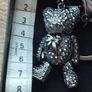 A fashionable, luxurious teddy bear keychain with marcasites. Image 3