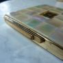 Rare and Genuine Art Deco AGME Switzerland Gold Tone Mother of Pearl Compact with Adjustable Initials Image 3