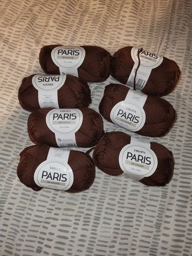 DROPS Paris 7x 50g cotton yarn skeins brown