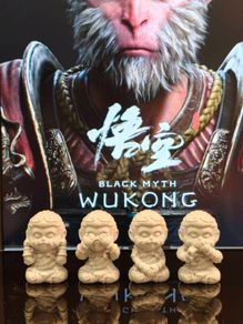 3D Printed Black Myth: Wukong "Four NO" Monkeys