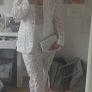 Bridal White Lace Suit Hen Outfit / wedding Image 10