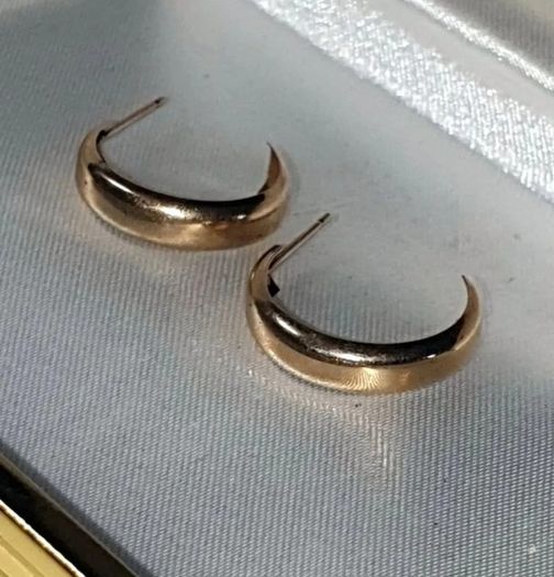 Vintage Hallmarked 9ct Gold 'Demi' Hoops