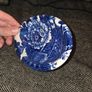Charlotte Royal Crownford Burleigh England Bath Soap Dish Floral Blue & White Image 3