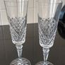 Pair of Galway Crystal Bride & Groom Champagne Flutes. Image 4