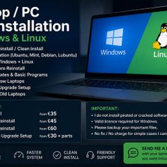 Windows & Linux Installation for Laptops / PCs Ubuntu, Mint, Windows Reinstall
