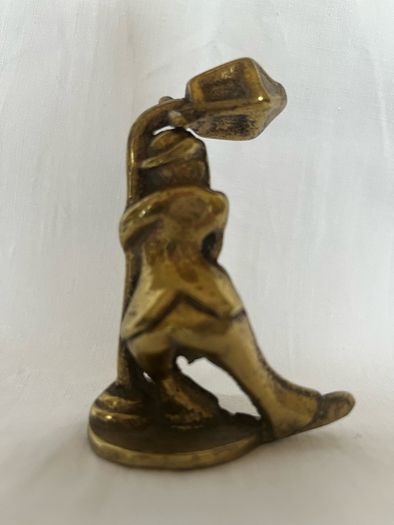 Vintage Brass ornament - drunken man and a lamppost