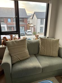 IKEA GRONLID 2-Seater Sofa with Storage Ottoman (Discontinued) - Mint Color