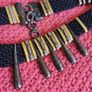 Vintage 1980s vampy statement waist belt woven black fabric with metal gold pewter silver links, adjustable S M 10 12 14 whimsygoth pin up burlesque Image 4