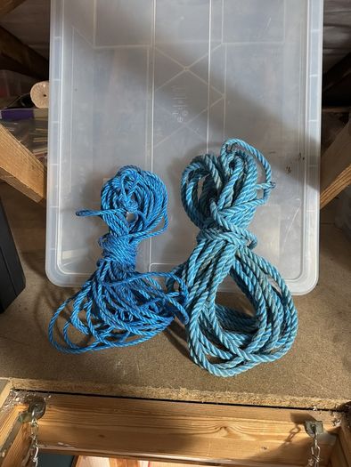 Nylon rope 6 &12 mm about 10 meters long