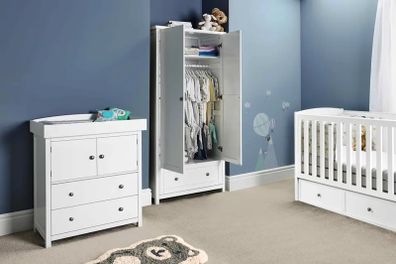 Light grey Aldi 3 piece nursery set
