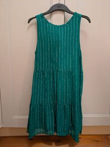 Sezane 100% silk green dress