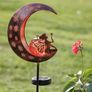 100cm Metal Fairy Sitting on Moon Solar Lights for Garden Ornaments Outdoor, Solar Stake with Crackle Glass Ball, Decorative Garden Gifts for Flowerbed, Walkway, Pathway Image 5