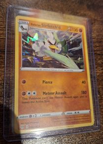 Galarian Sirfetch'd (Darkness Ablaze 98) cracked ice holo pokemon card