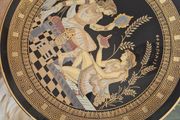 Black and Gold Antique Ceramic hand made Greek plate