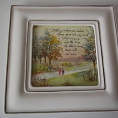 Porcelain Framed Sisters Watercolour Picture