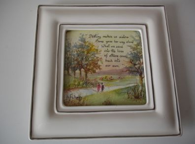 Porcelain Framed Sisters Watercolour Picture