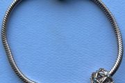 Pandora Moments Sparkling Crown O Snake Chain Bracelet with charm -used