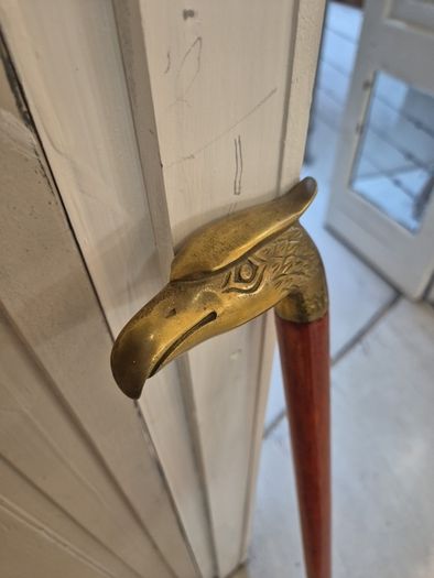 Vintage walking stick solid brass eagle head