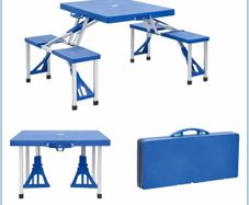 Portable camping table and chairs