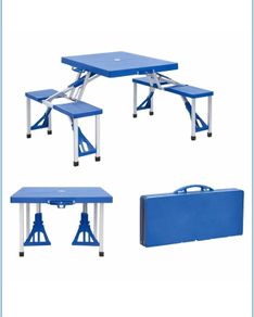 Portable camping table and chairs