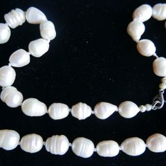 Vintage White Baroque Pearl Necklace
