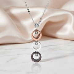 Mixed Metal Modern Circles Necklace