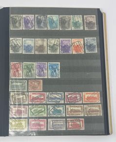 Collection: Belgium (Belgie), Netherlands, Luxembourg, Stamps mainy usd but a few mint on 39 pages